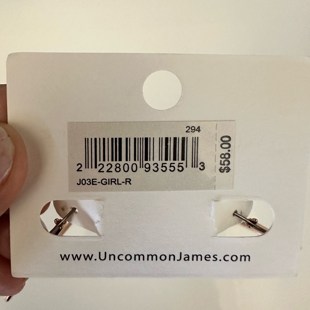 Uncommon James Rose Gold Girl Boss Hoop Earrings - Picture 3 of 3